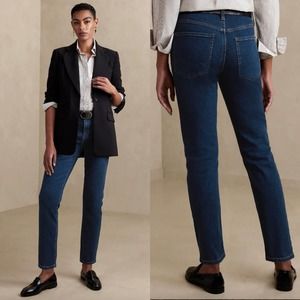 Banana Republic High Rise Slim Jean In Medium Wash Size 29 Long Tall